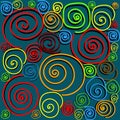 Spiral abstraction, Abstract background with colored linear spirals or swirls Royalty Free Stock Photo